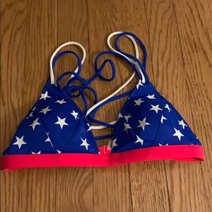 red white and blue pink bikini top